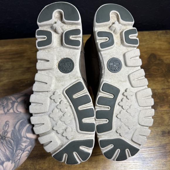 Timberland Boots Women's 8M Brown Leather Hiking Lace Up Padded Collar Lug Sole - Picture 7 of 7